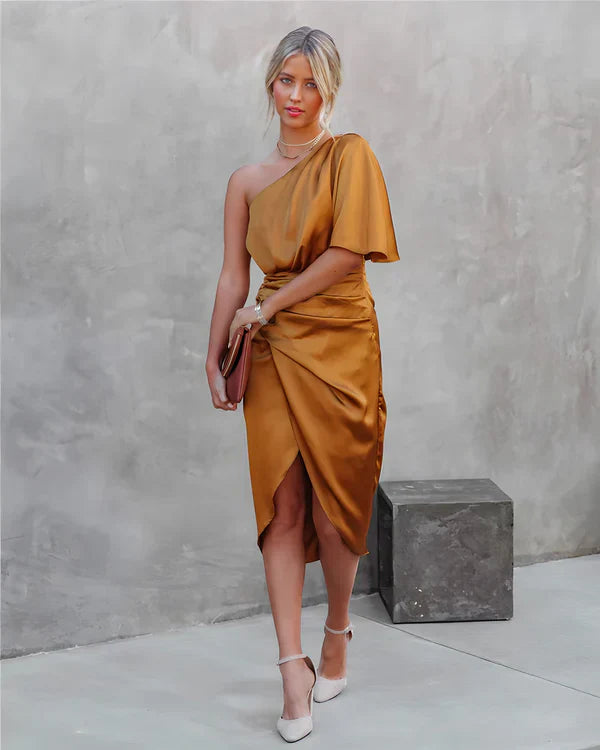 Trendy Silk Party Dress - Celina-Blue-XS-The Livary
