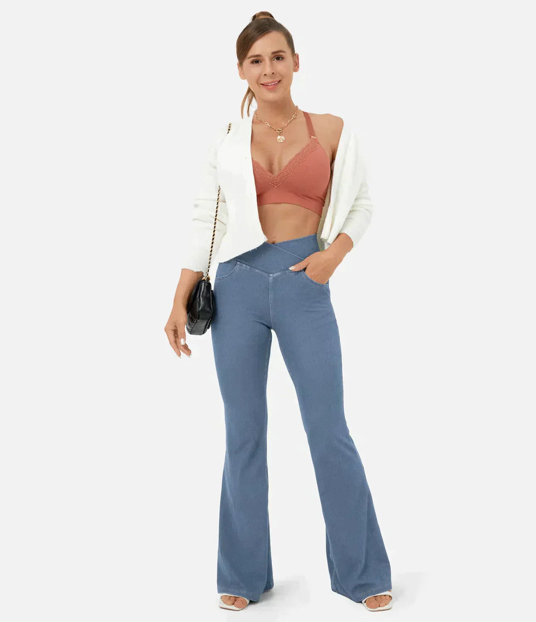 Stylish Bootcut Jeans for Women - Rosa-Blue-S-The Livary