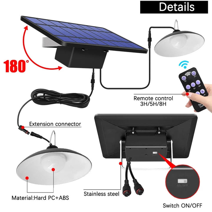 Wireless Solar LED Lamp Set with Remote Control – TwinRay-The Livary