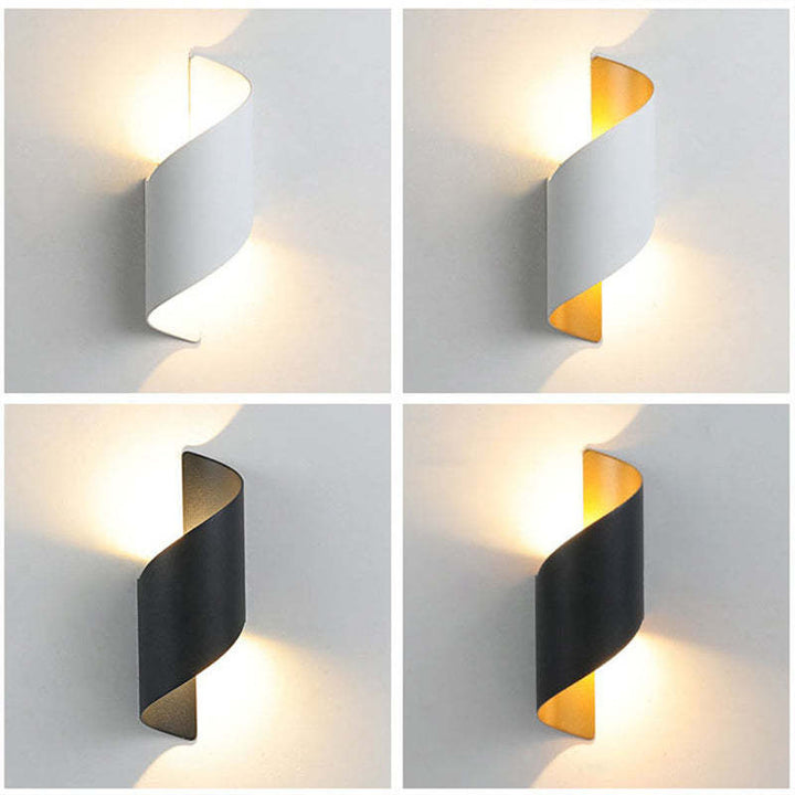 Modern Spiral LED Wall Light - TwistLight-Small-White-The Livary