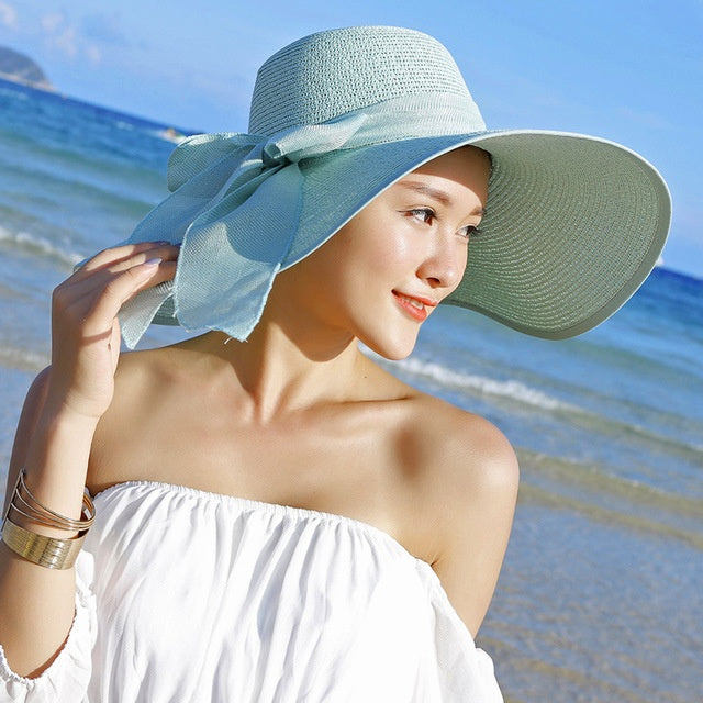Ladies' straw hat with sun protection – Candy-Lilac-The Livary