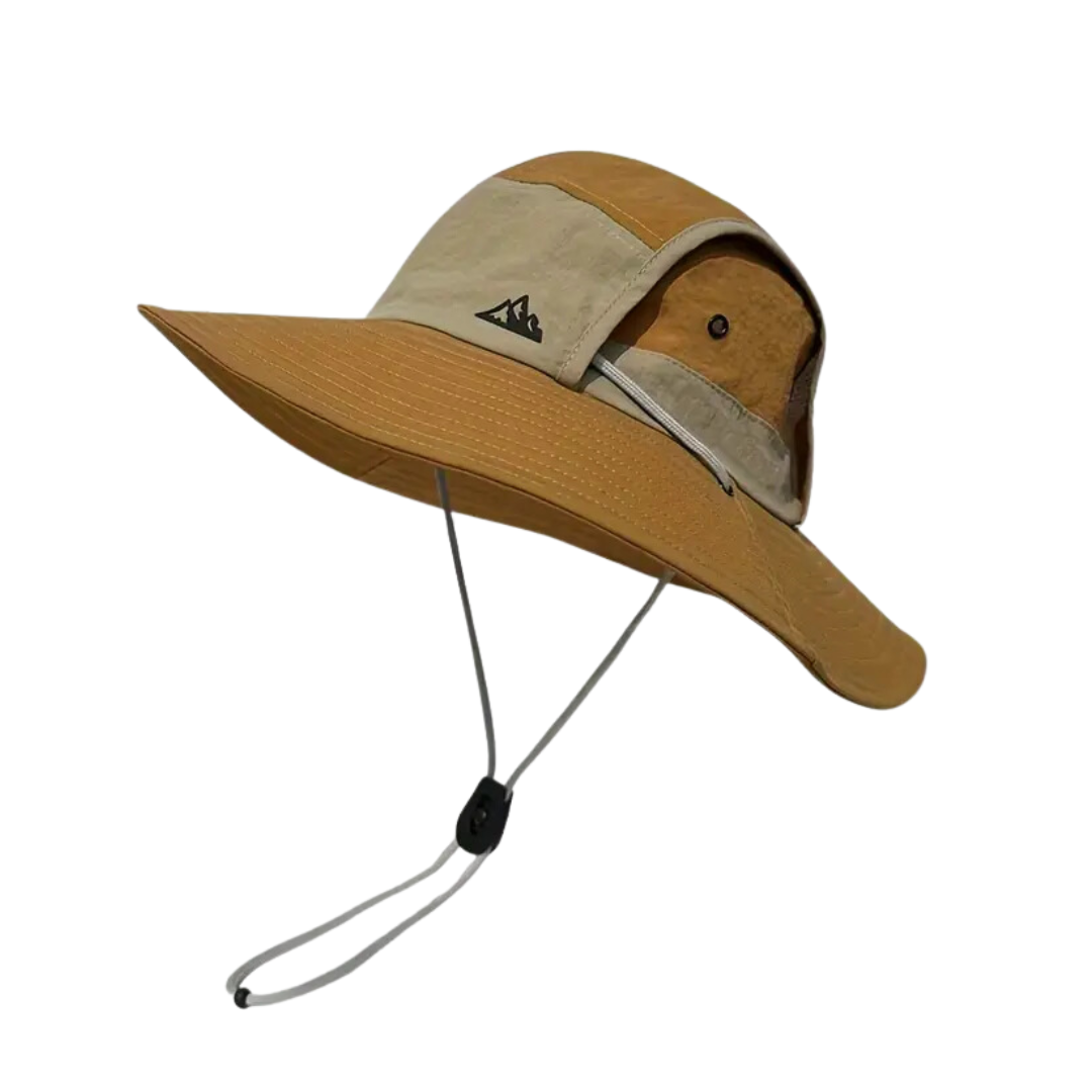 Foldable outdoor sun hat with UV protection – SunGuard Explorer-Camel-The Livary