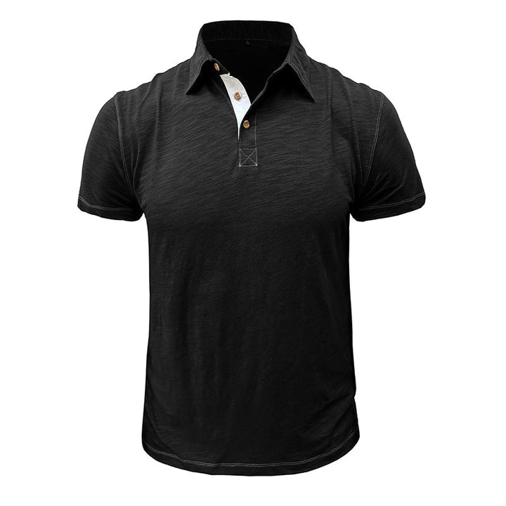 Men's Polo Shirt made of Soft Cotton – Matteo-Black-S-The Livary