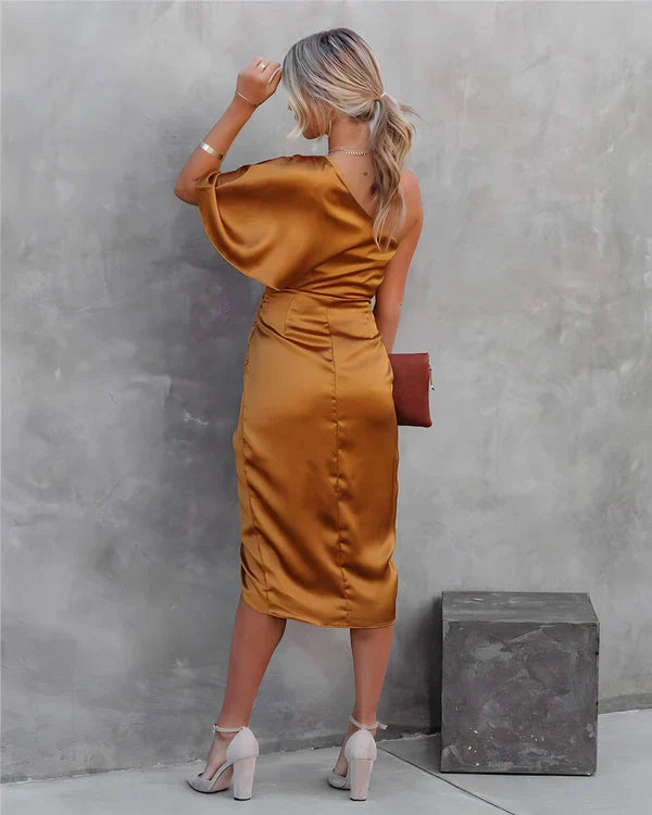 Trendy Silk Party Dress - Celina-Blue-XS-The Livary