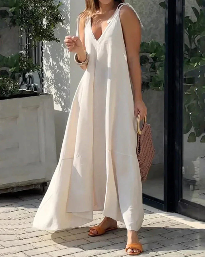 Beach dress with V-neckline and breezy fit – Krissy-S-The Livary