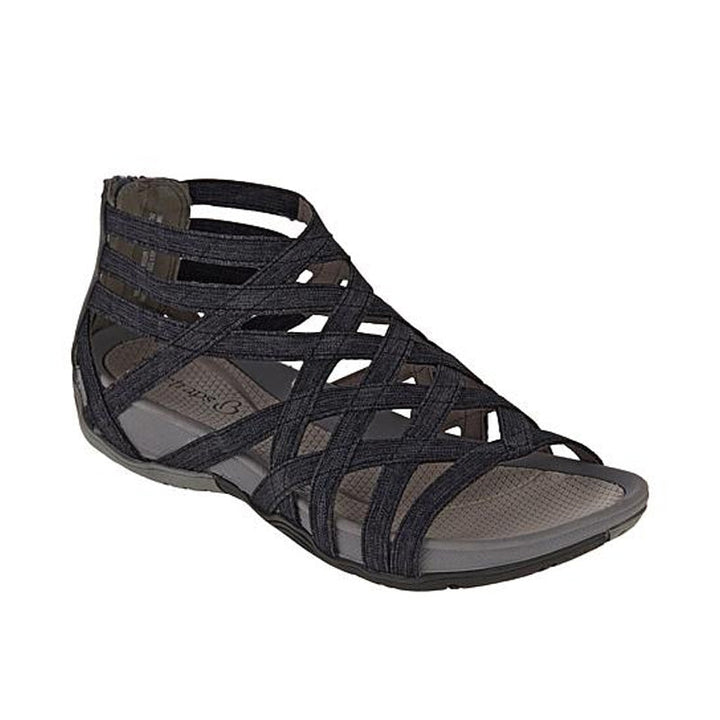 Sweat-absorbing comfort sandals for women – Lorena-Black-3-The Livary