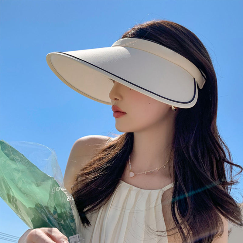 Trendy roll-up sun hat with extra protection – FoldSun Pro-Black-The Livary