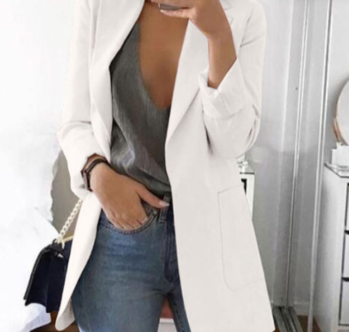 Trendy Ladies Blazer Vest - Elise-White-S-The Livary