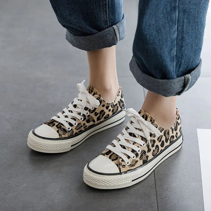 Stylish leopard print women's sneakers – Savannah-3-The Livary