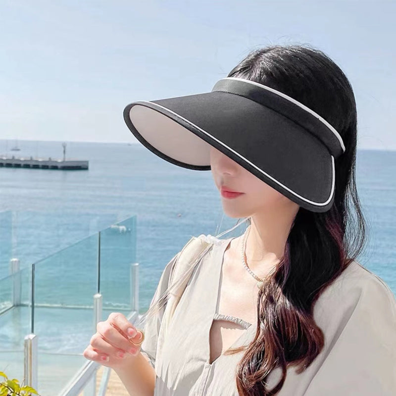 Trendy roll-up sun hat with extra protection – FoldSun Pro-Black-The Livary