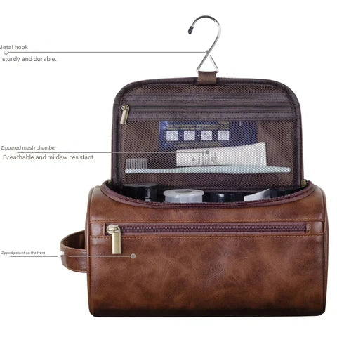Luxury Toiletry Bags for Travel - Voyago-Dark brown-The Livary