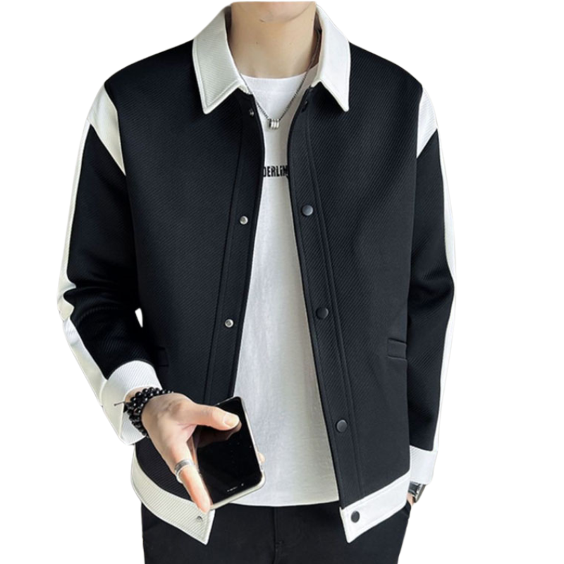 Patchwork Jacket for Men - Alessandro-Black-S-The Livary
