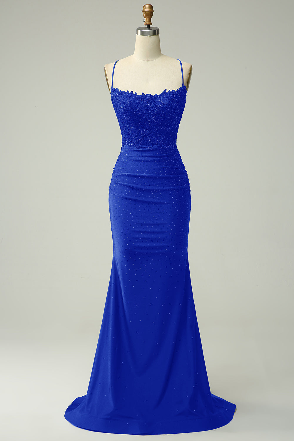 Stylish Mermaid Halter Neck Ball Gown - Lara-Royal Blue-EU32-The Livary