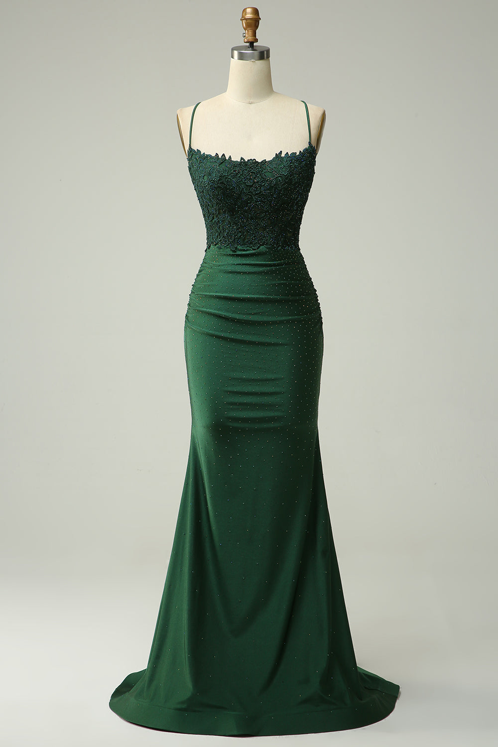 Stylish Mermaid Halter Neck Ball Gown - Lara-Dark green-EU32-The Livary