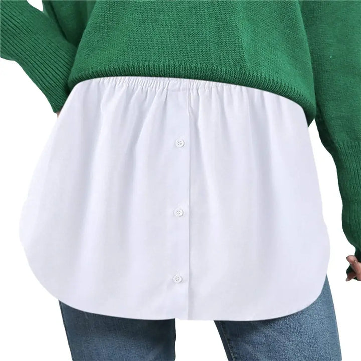 Ladies' Shirt Extender with Elastic Waistband – Noelle-White-S-The Livary