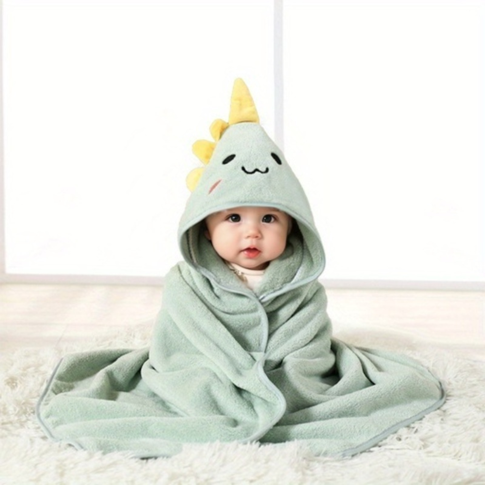 Baby bath cape with hood – SnuggleSplash-Dinosaur-The Livary