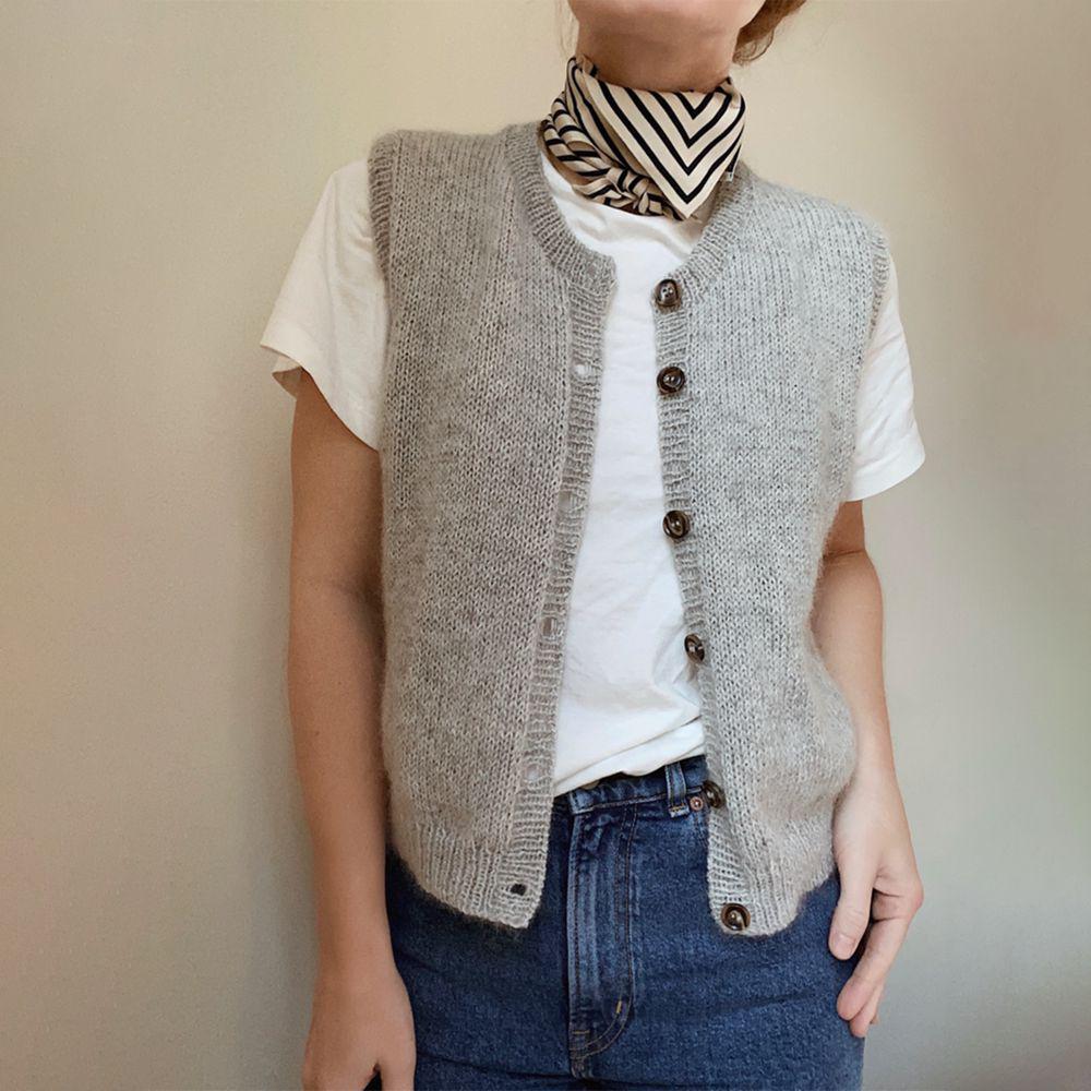 Light Grey Sleeveless Ladies' Cardigan - Celeste-S-The Livary