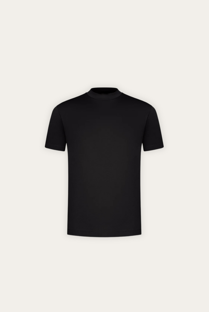 Stylish men's t-shirt made of mercerised cotton – Dario-Black-XS-The Livary