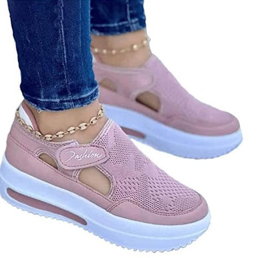 Ladies Breathable Mesh Sneakers – Liana-Blue-2.5-The Livary