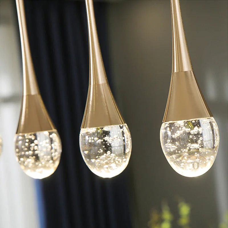 Glass Pendant Light with Warm Glow - Vetra-Gold-3 lamps-The Livary