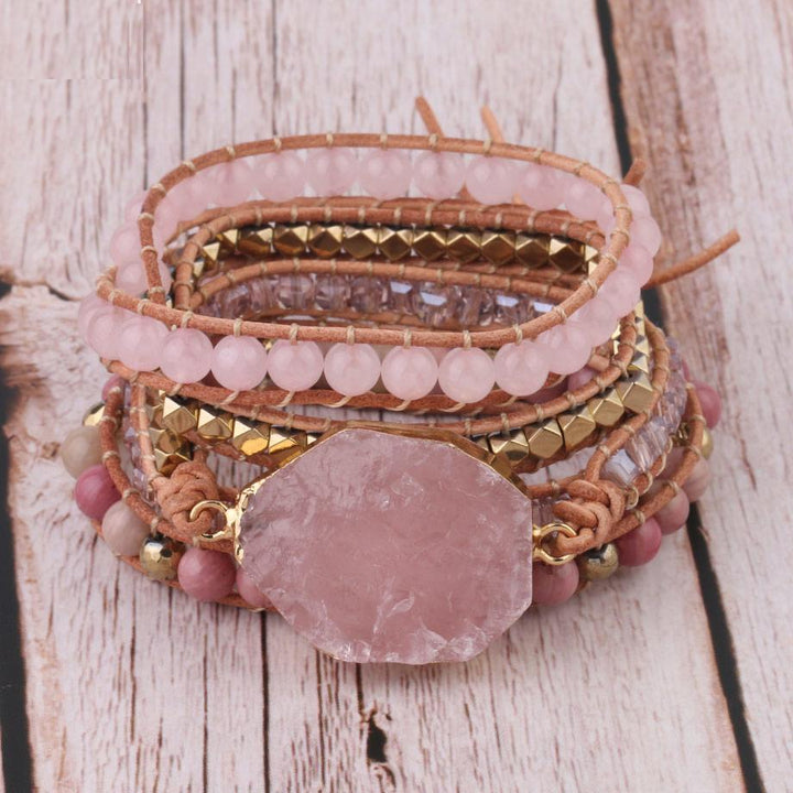Golden Rose Quartz Bracelet - Amoria-The Livary