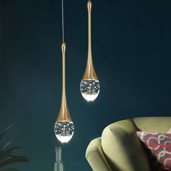 Glass Pendant Light with Warm Glow - Vetra-Gold-2 lamps-The Livary
