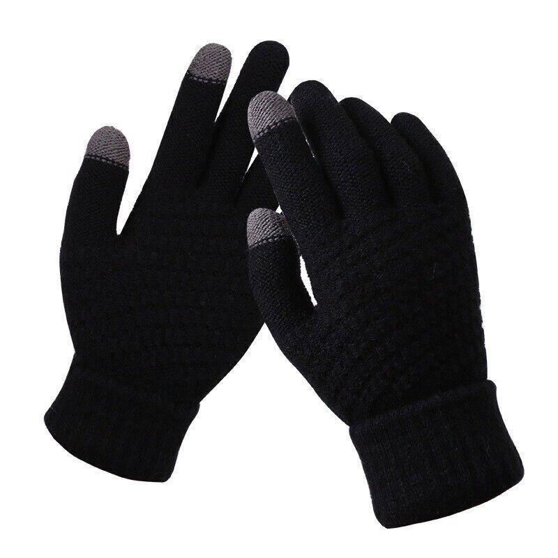 Knitted Touchscreen Gloves for Women - Amara-Black-The Livary