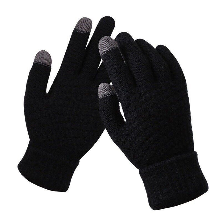 Knitted Touchscreen Gloves for Women - Amara-Black-The Livary