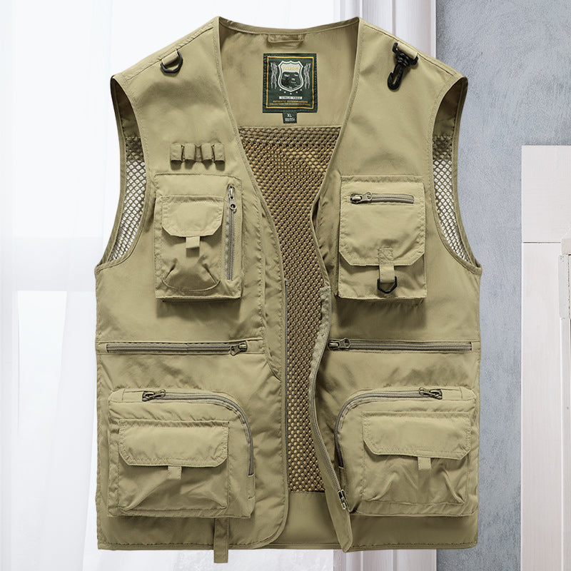 Light men's outdoor vest – Viktor-Khaki-S-The Livary