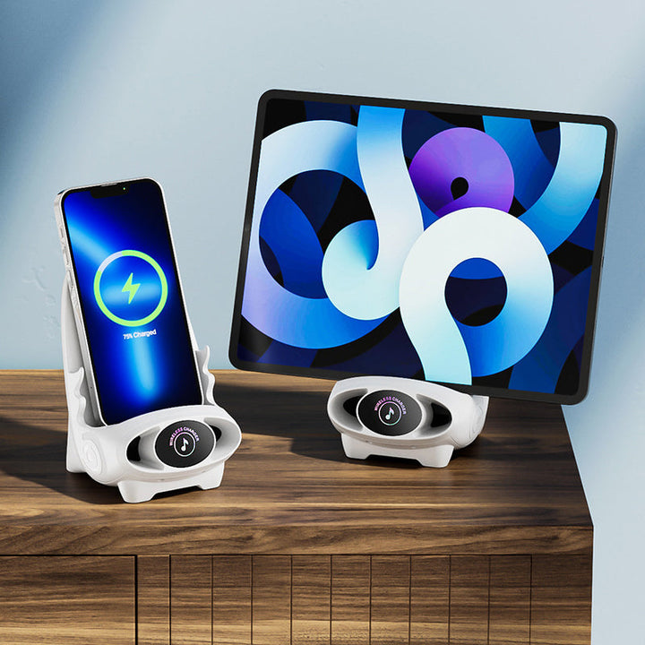 Wireless Phone Holder with 15W Fast Charging Function - FlexCharge Chair-White-The Livary