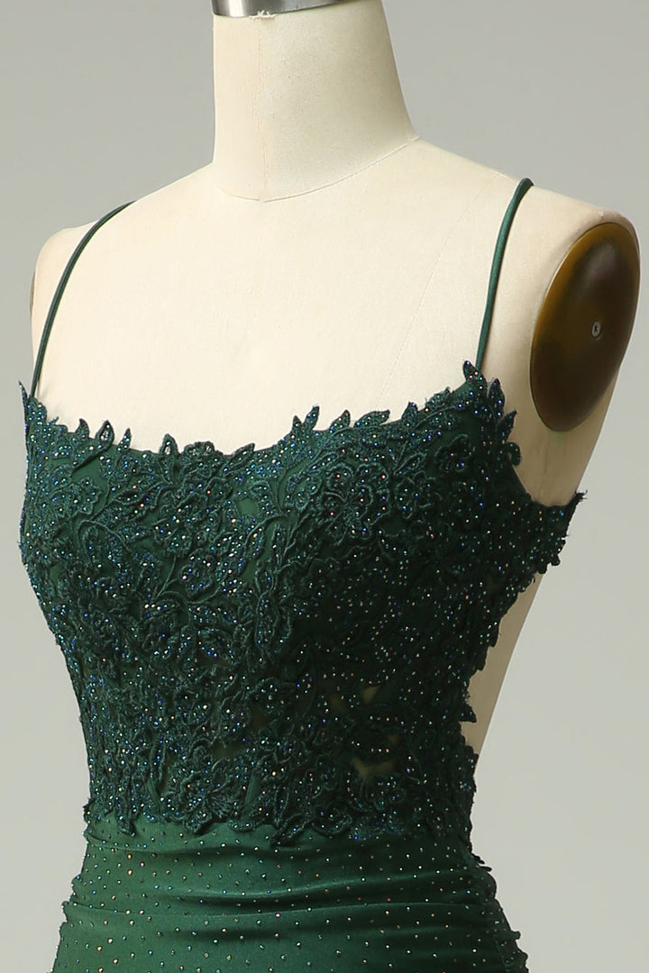 Stylish Mermaid Halter Neck Ball Gown - Lara-Dark green-EU32-The Livary