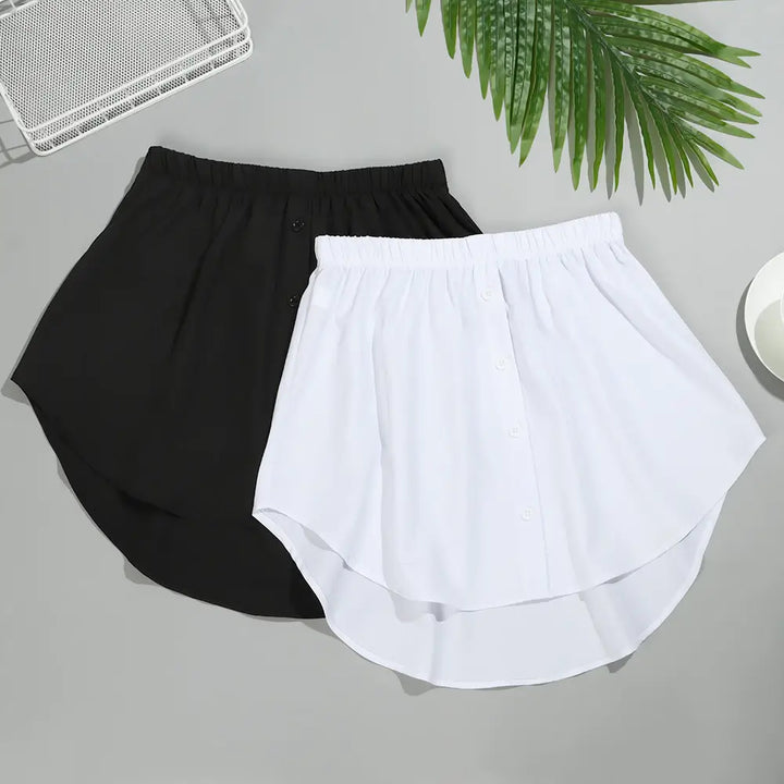 Ladies' Shirt Extender with Elastic Waistband – Noelle-White-S-The Livary
