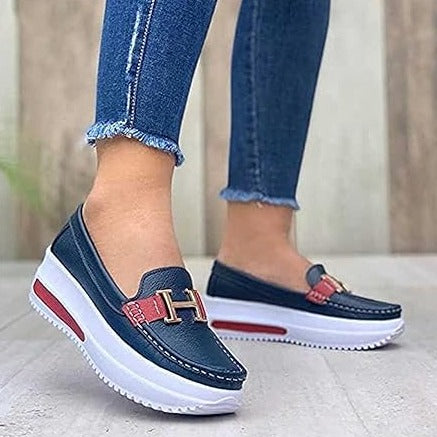 Stylish orthopedic women's shoes for pain-free walking – Selina-Blue-3-The Livary