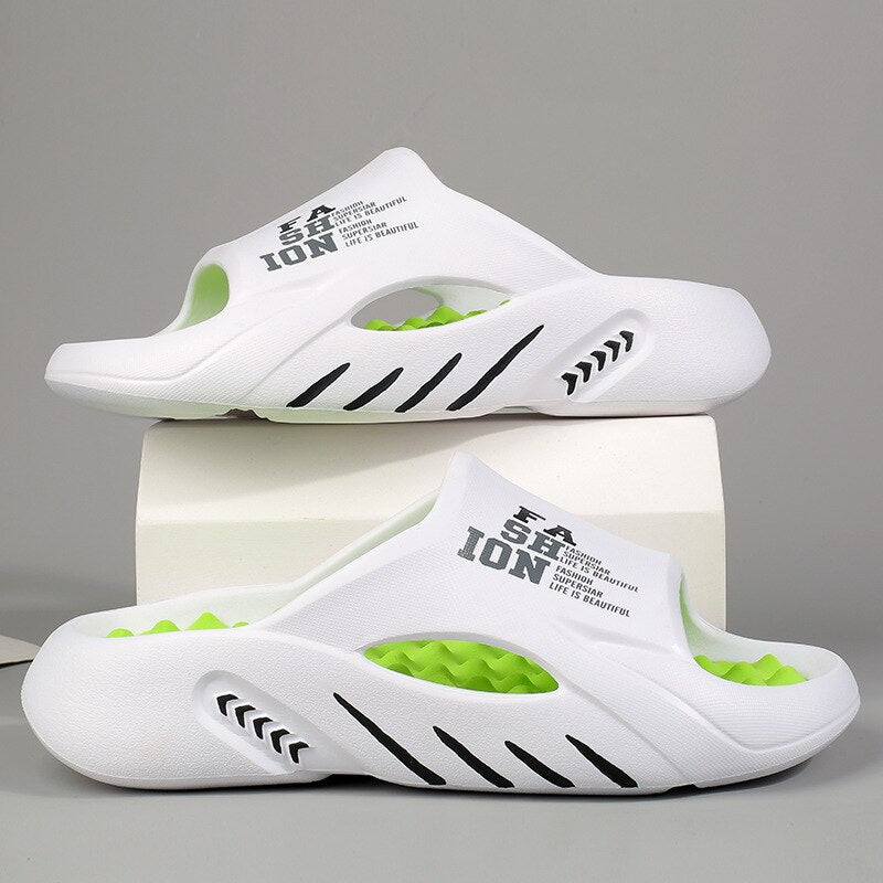 Orthopaedic massage slippers with nubs for ladies & gentlemen – Vitalis-White-5-6-The Livary