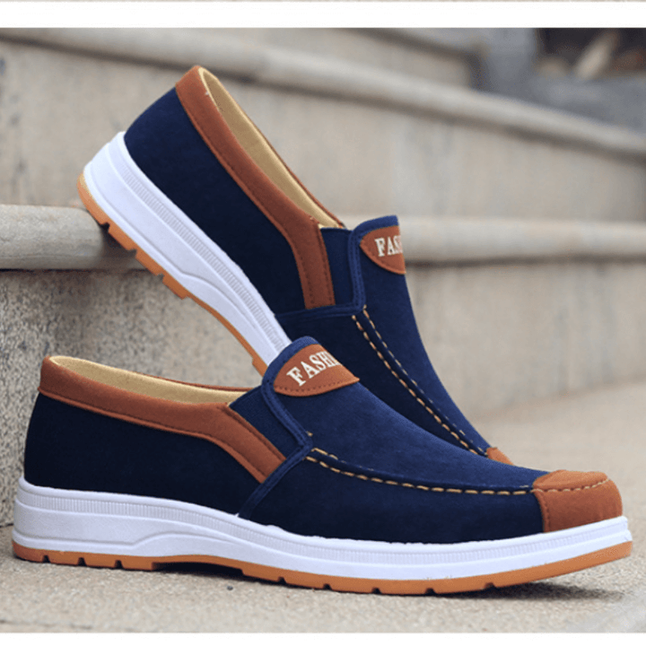 Men's Slip-On Canvas Shoes – Matteo-Blue-6-The Livary