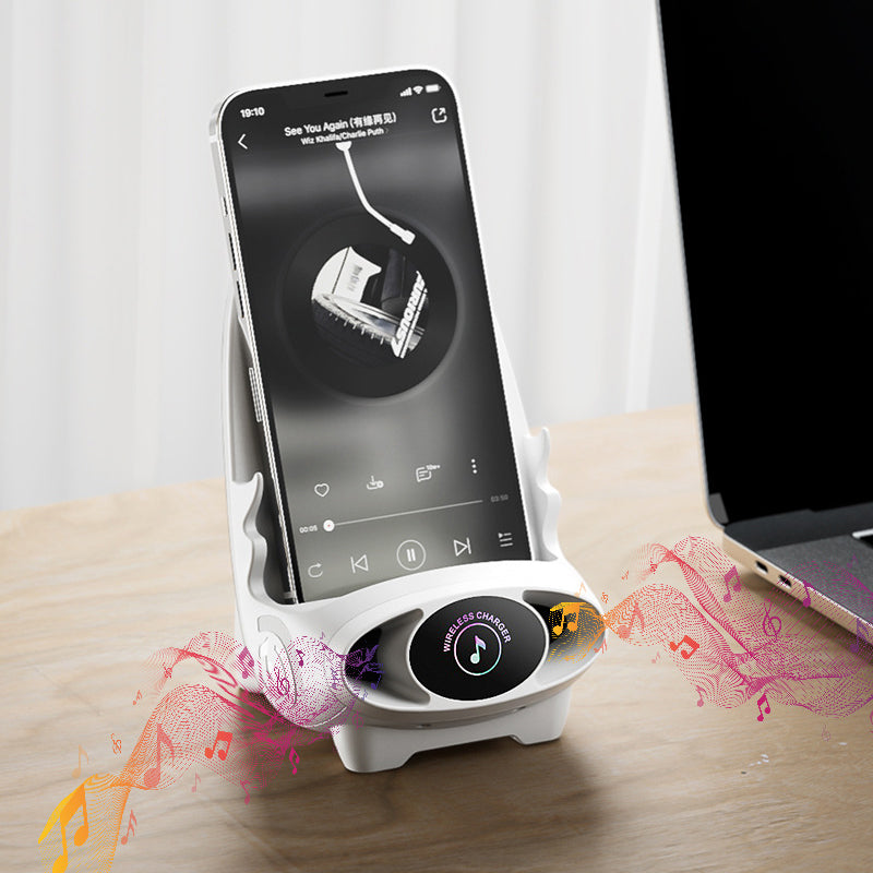 Wireless Phone Holder with 15W Fast Charging Function - FlexCharge Chair-White-The Livary
