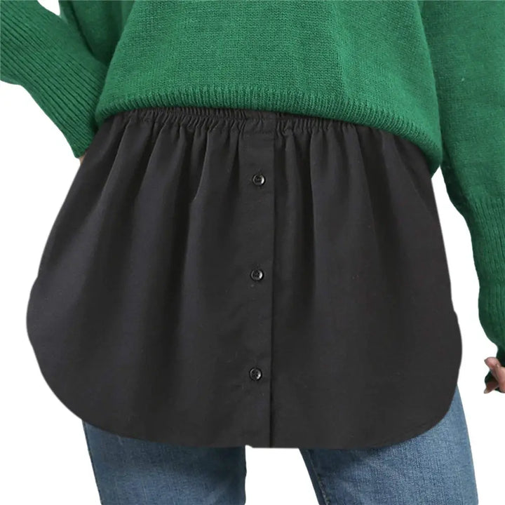 Ladies' Shirt Extender with Elastic Waistband – Noelle-White-S-The Livary