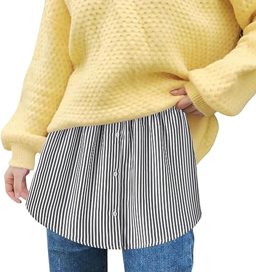 Ladies' Shirt Extender with Elastic Waistband – Noelle-White-S-The Livary