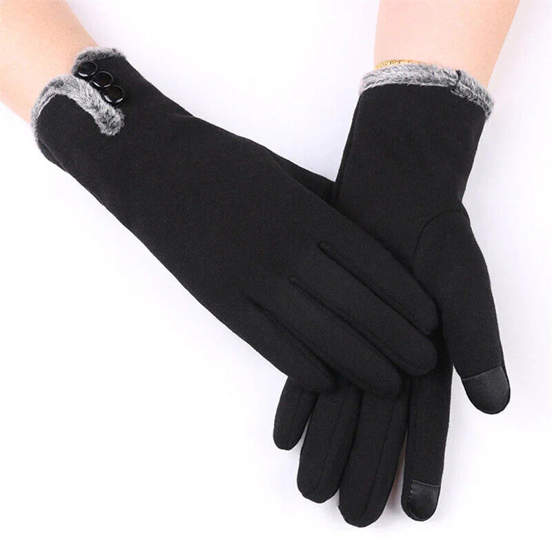 Luxury Touchscreen Gloves - Elise-Black A-The Livary