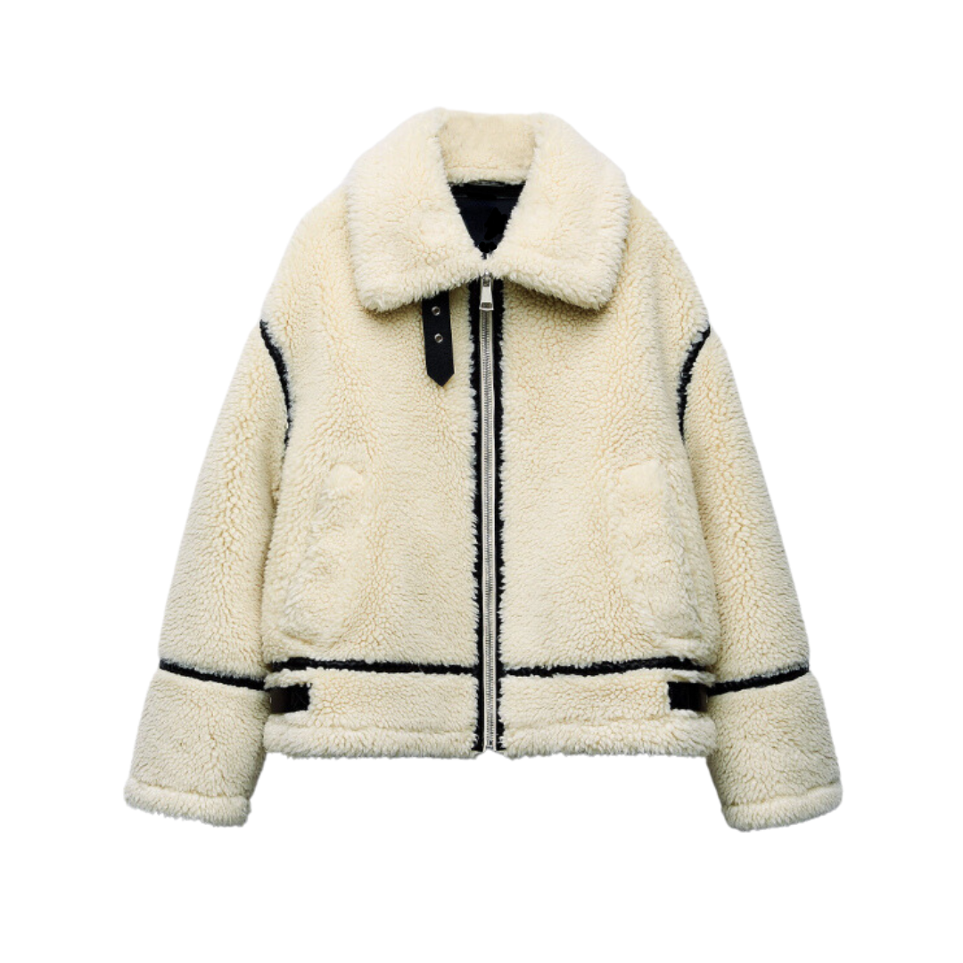 Teddy Pilot Jacket - Dilara | Trendy, Warm, Oversized & Stylish!-S-The Livary