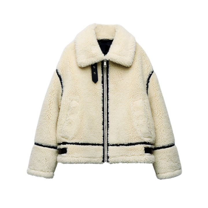Teddy Pilot Jacket - Dilara | Trendy, Warm, Oversized & Stylish!-S-The Livary