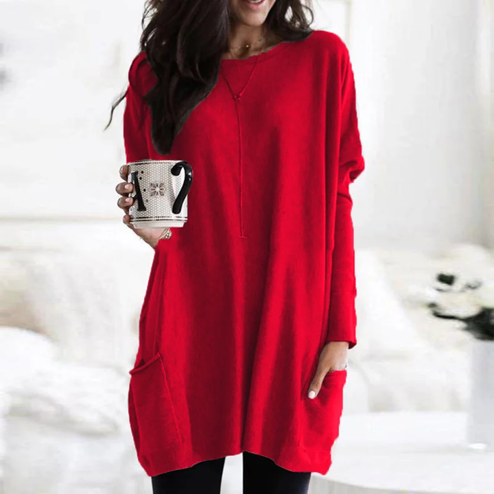 Trendy Tunic with Long Sleeves - Celina-Dark pink-S-The Livary