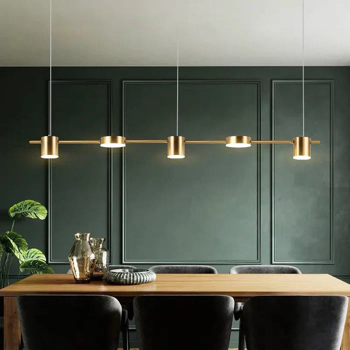 Modern Aluminium Pendant Lamp - AuraDrum-3-Gold-White-The Livary