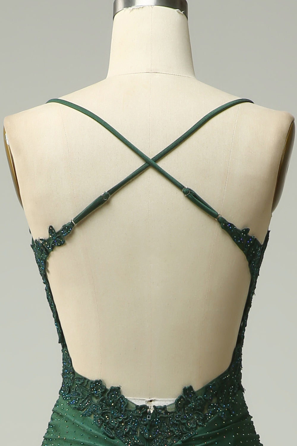 Stylish Mermaid Halter Neck Ball Gown - Lara-Dark green-EU32-The Livary