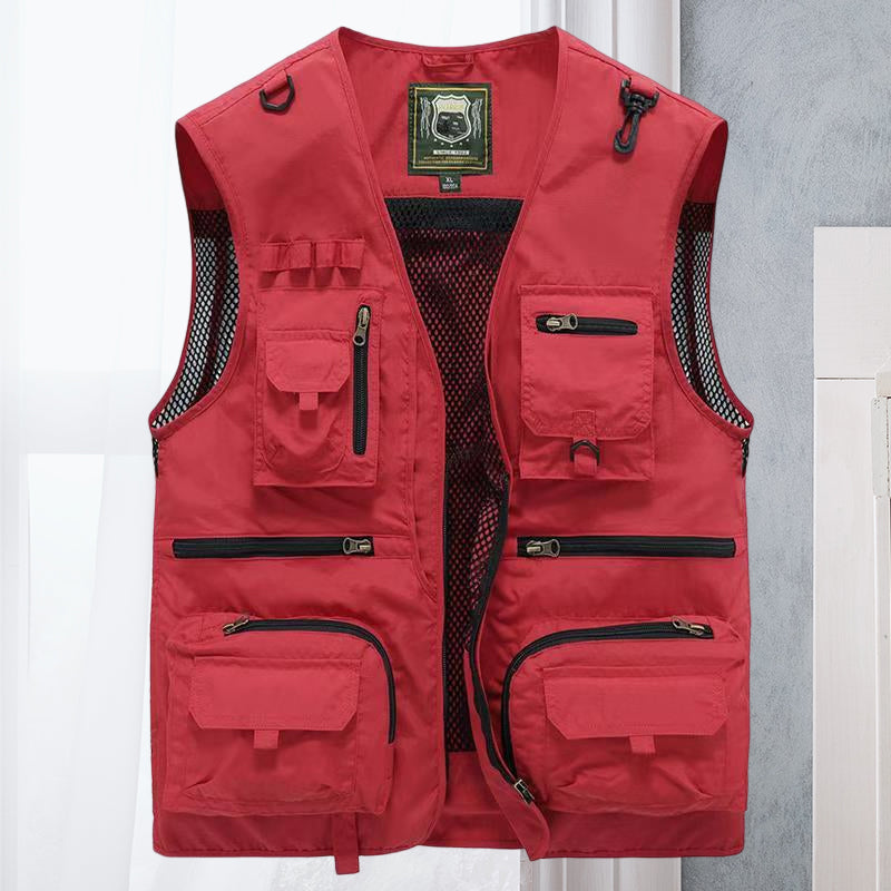 Light men's outdoor vest – Viktor-Red-S-The Livary
