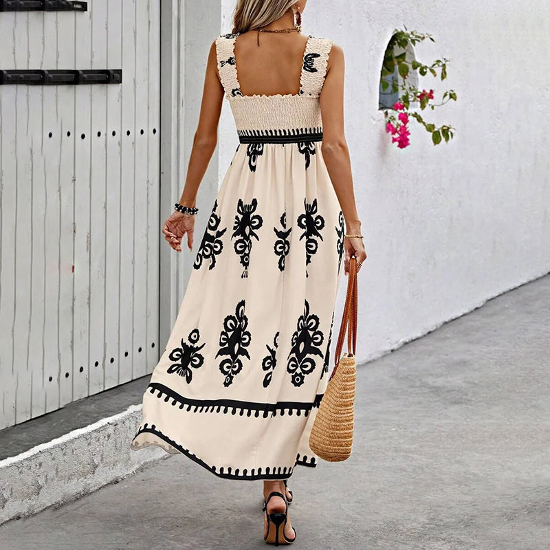 Trendy summer dress with a feminine silhouette and wrap effect – Sascha-Apricot-S-The Livary