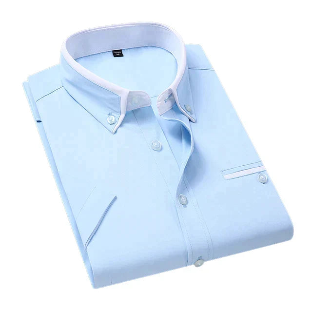 Men's Short Sleeve Shirt - Victor-Light blue-M-The Livary