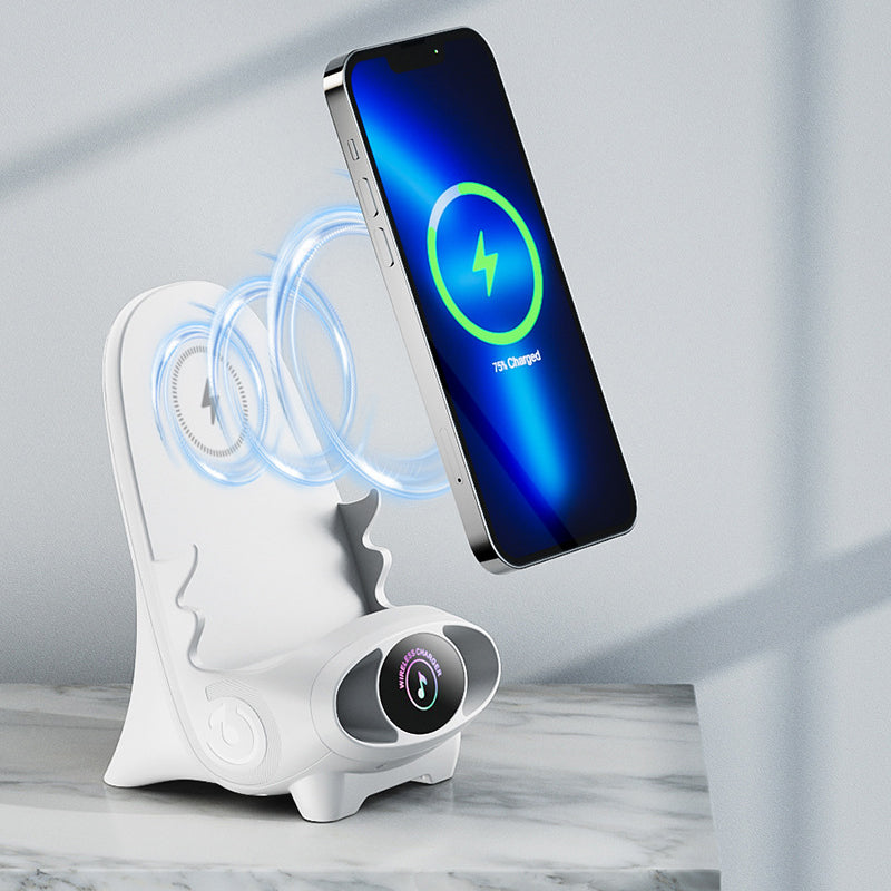 Wireless Phone Holder with 15W Fast Charging Function - FlexCharge Chair-White-The Livary