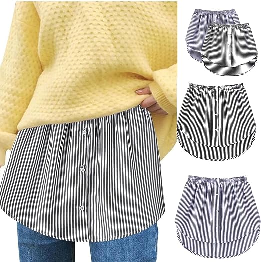 Ladies' Shirt Extender with Elastic Waistband – Noelle-White-S-The Livary