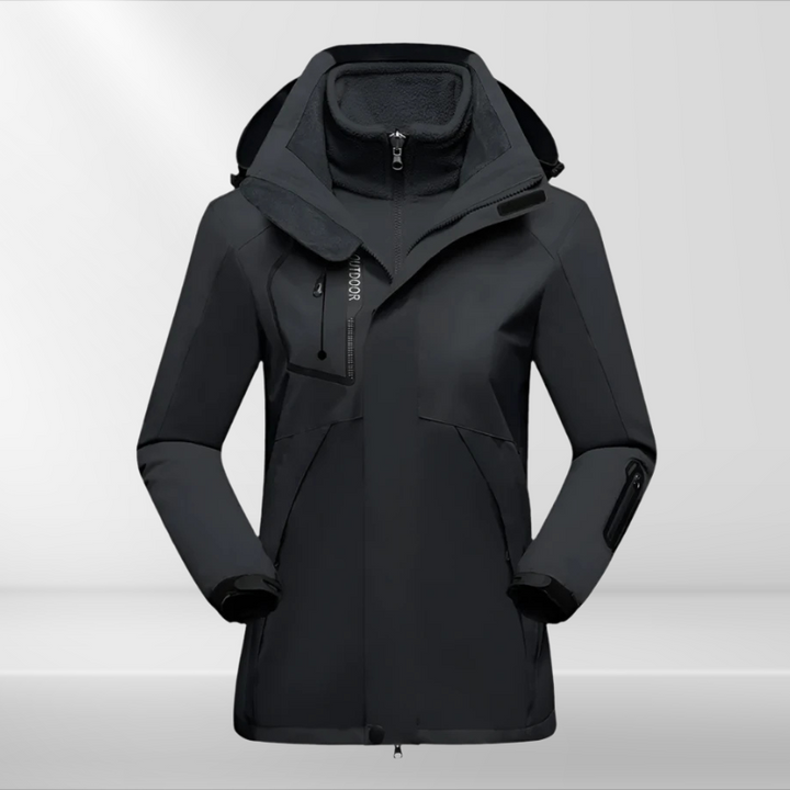 3-in-1 Outdoor Jacket for Women - Romy-Black-M-The Livary